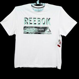 Reebok Men's Short Sleeve Performance Graphic Stark White T-Shirt Size 2XL NWT